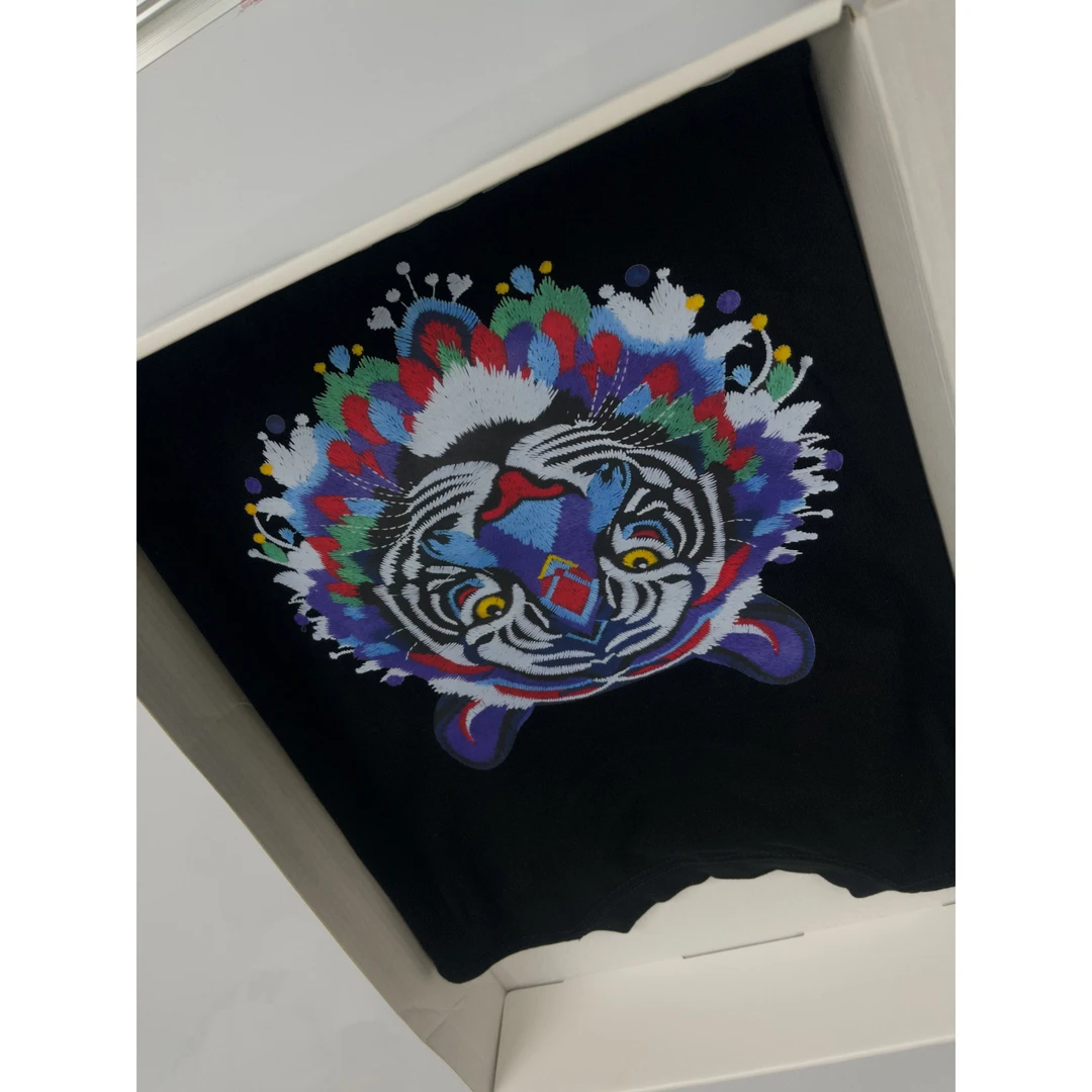 【37号链接-紫红虎】潮牌重磅短袖男士夏季圆领休闲T恤-ZB