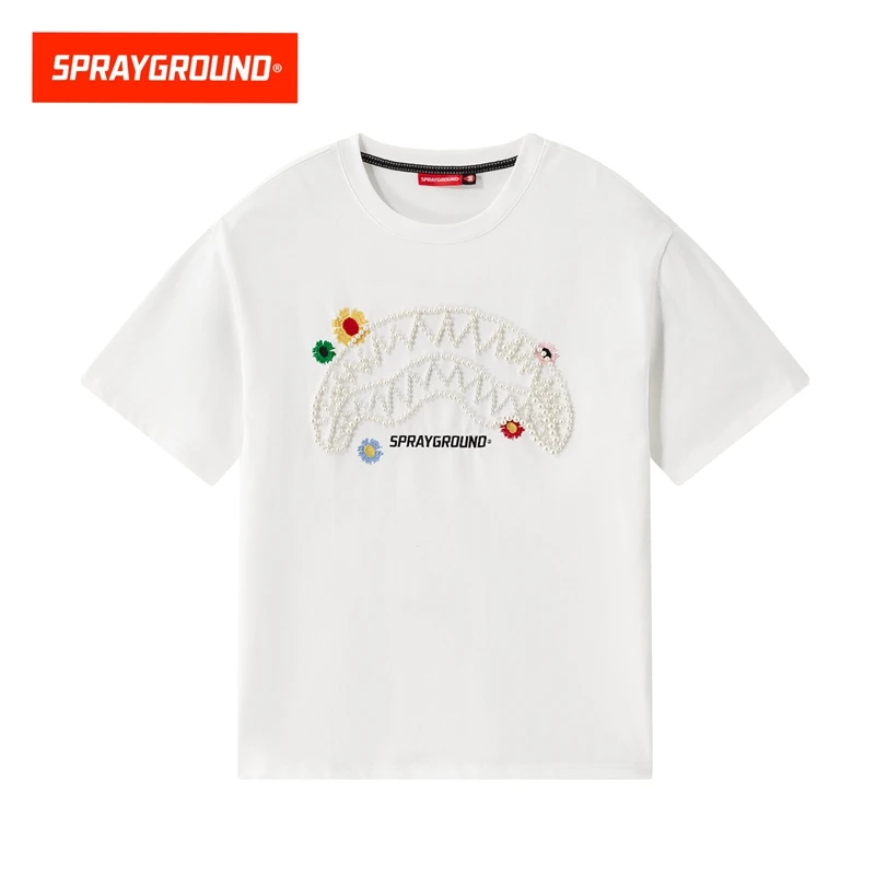 【珍珠系列】SPRAYGROUND鲨鱼嘴短袖T恤小花大珍珠潮流GC WE130212