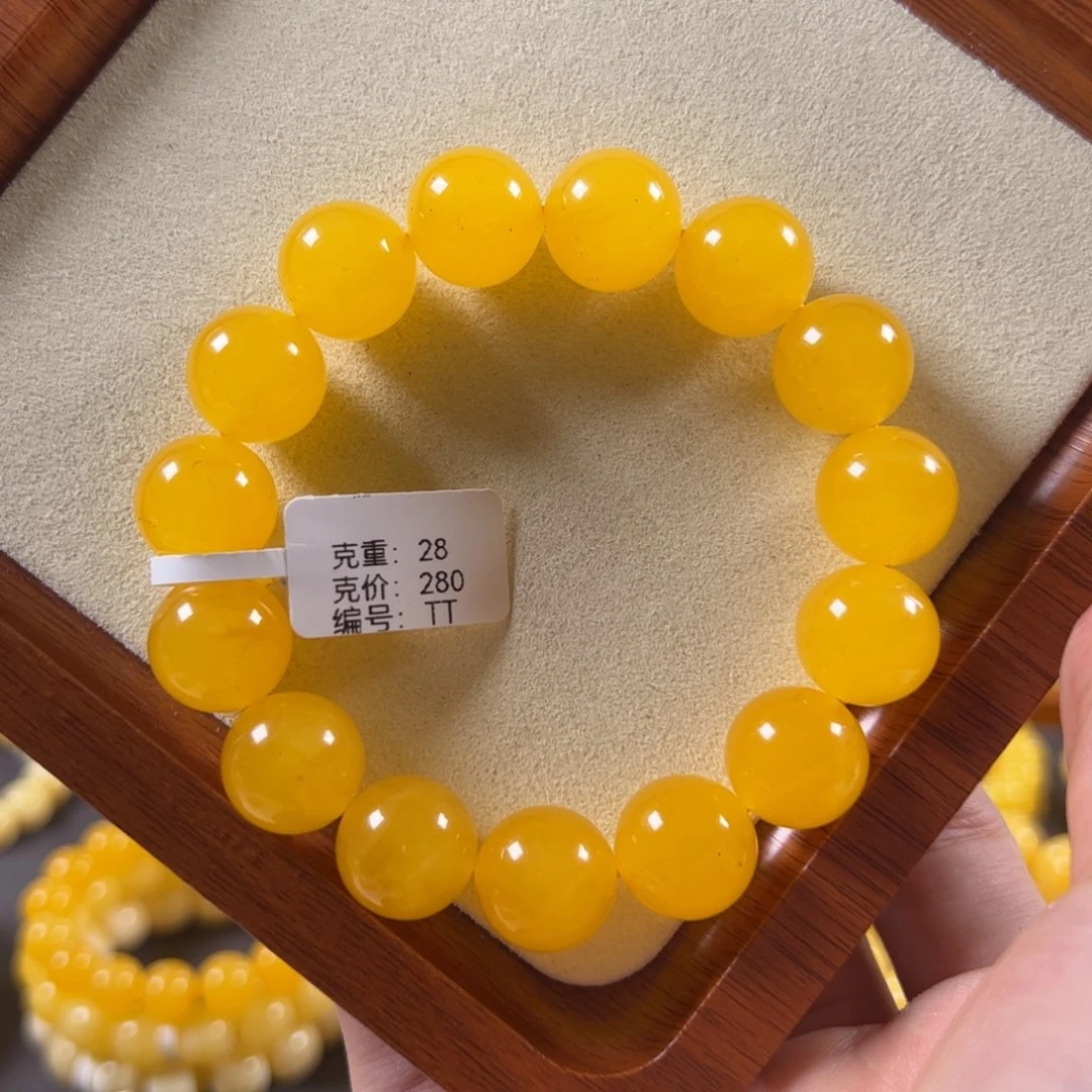 裸石蜜蜡未镶嵌于*15mm焦皮满蜜鸡油红圆珠tt