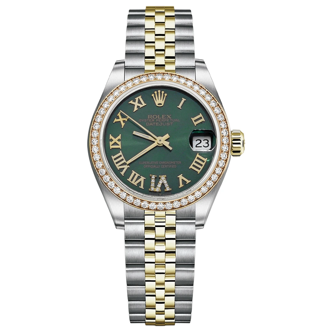 99新 Rolex/劳力士 日志型系列68273绿盘后钻腕表/WHP031531