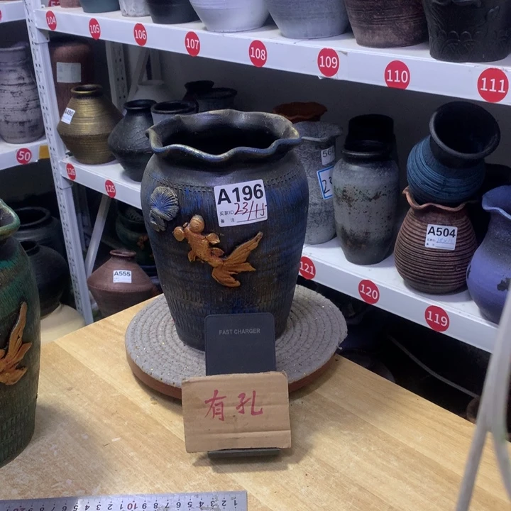 【闪购商品】红陶粗糙盆有孔高23口17