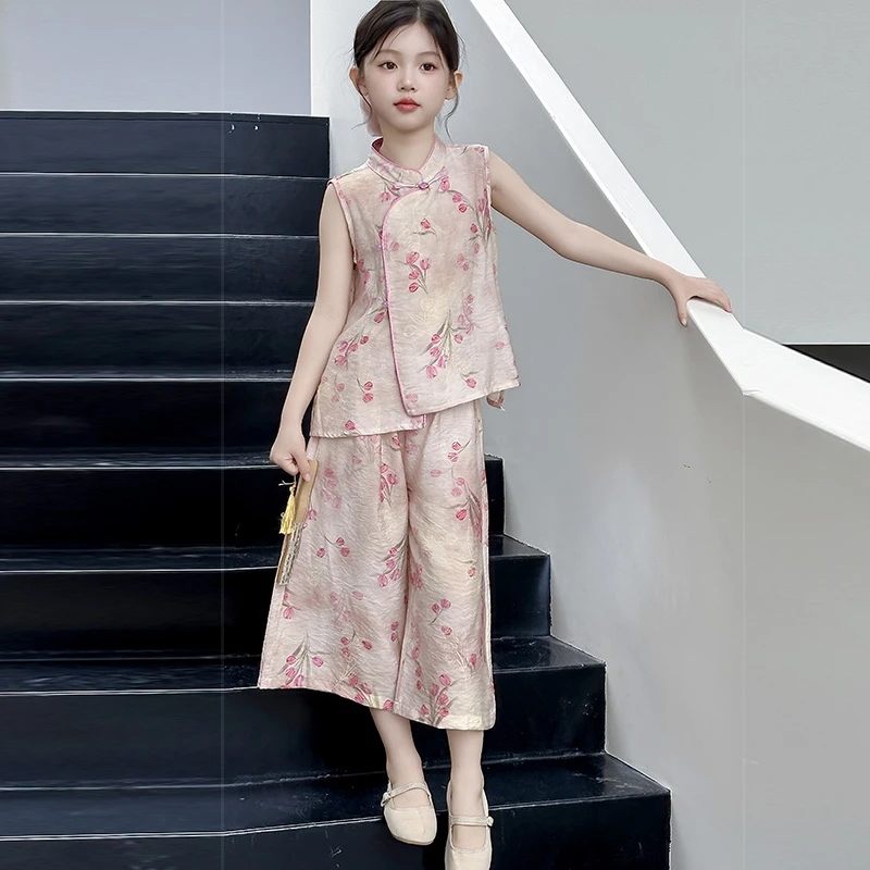 简约潮牌店铺儿童服装2025年新款衣服女童装夏装套装6-12岁高级感