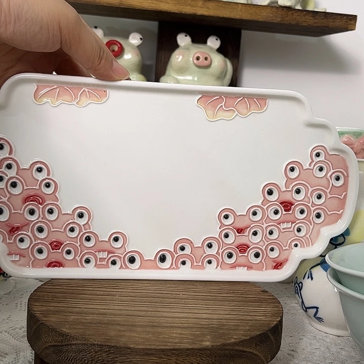 塑料陶瓷茶盘 青蛙