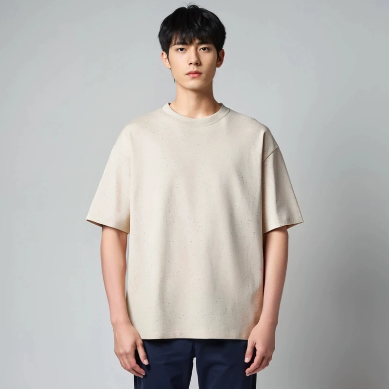 重磅夏季男士日系复古圆领短袖T恤男百搭舒适休闲宽松半袖上衣潮