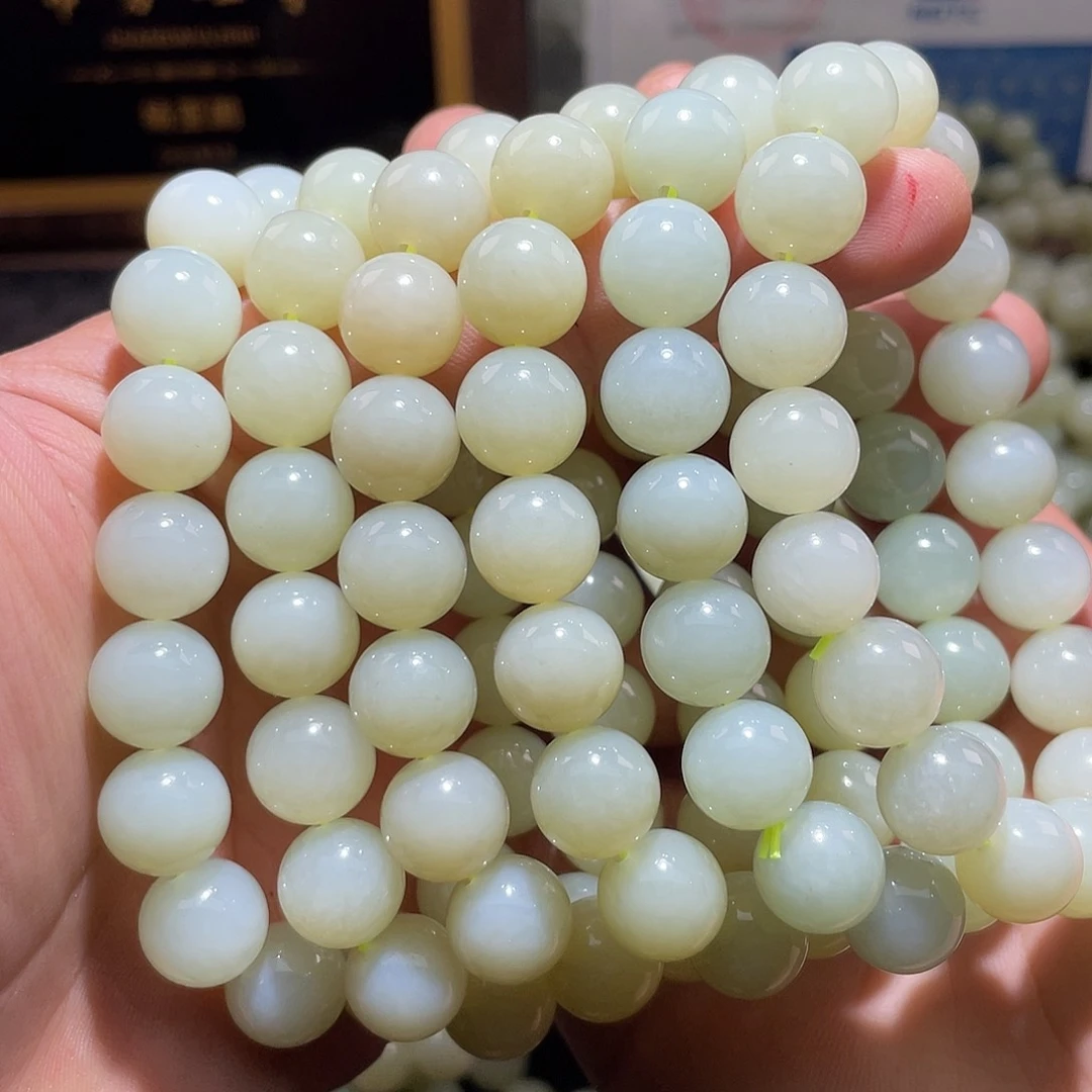 和田玉且末料手串12mm多样性发一未镶嵌