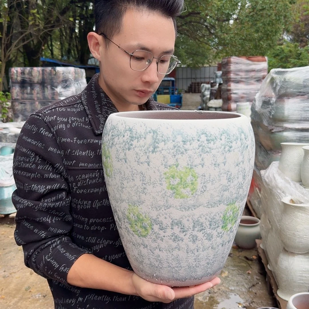 紫砂花盆口25高30（一个姹寂白色大号