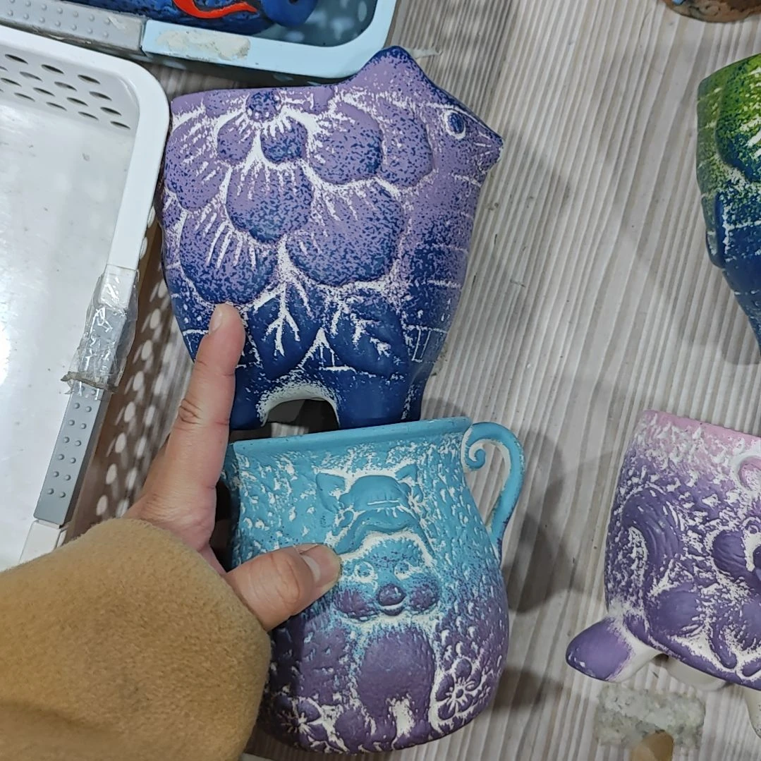 红陶吸水透气的白陶花盆凑满12发货