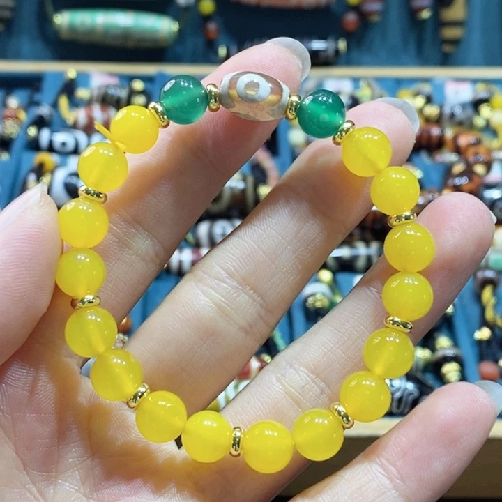 玛瑙/玉髓手串合金22