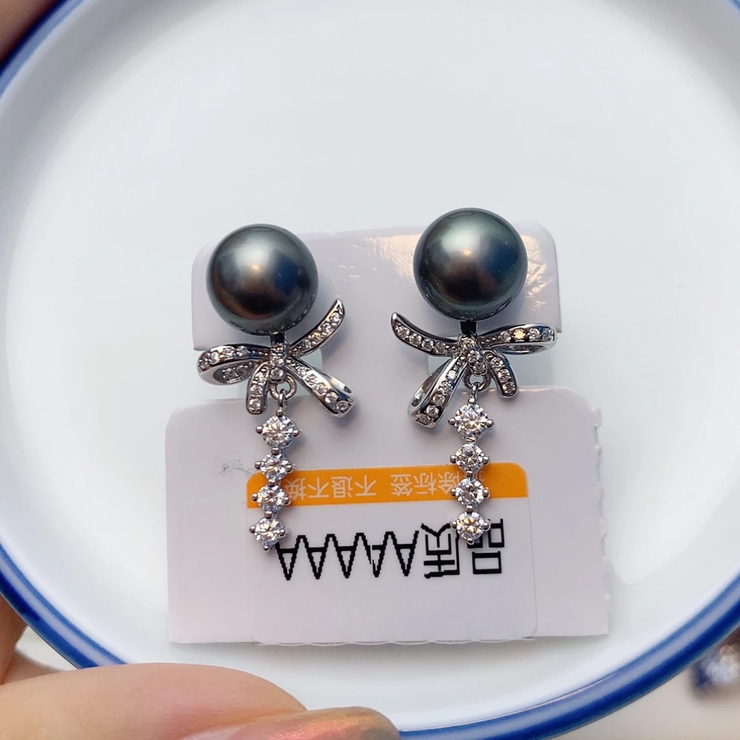海水珍珠耳饰银S925镶嵌w27