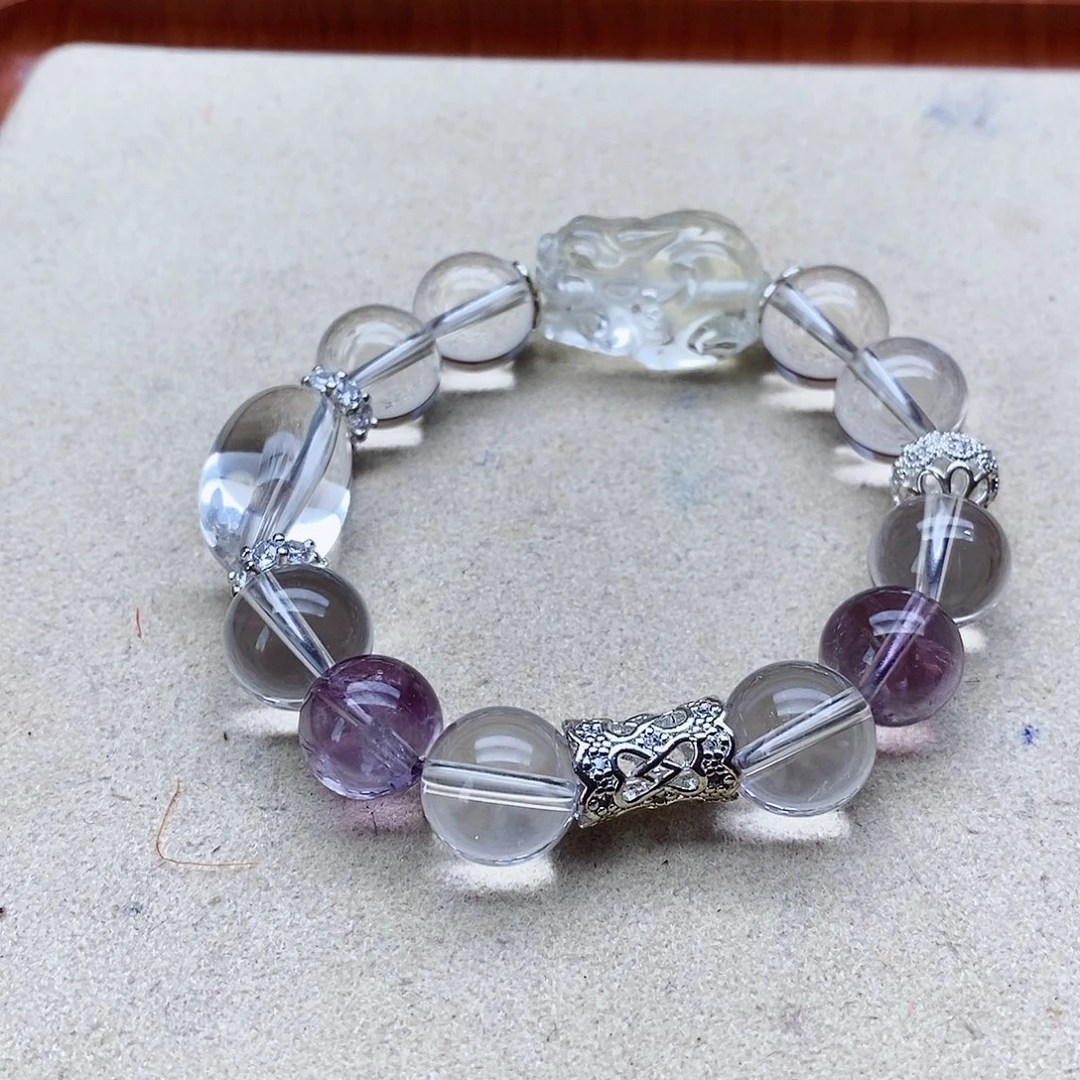 水晶手链足铂镶嵌手串075