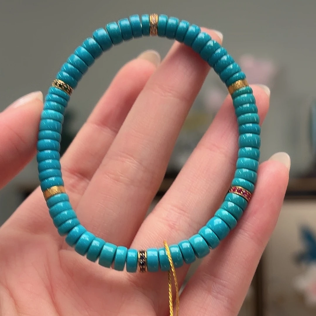 绿松石18K金镶嵌颈饰