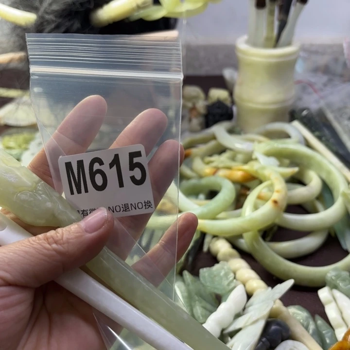 蛇纹石玉发饰合金f***n