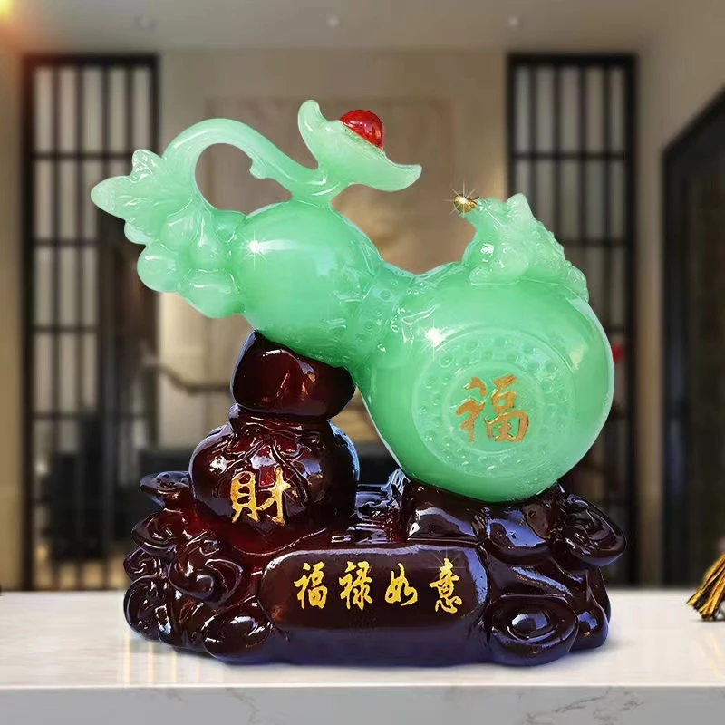 吉祥如意摆件客厅玄关酒柜乔迁开业礼品电视柜茶几葫芦如意摆件