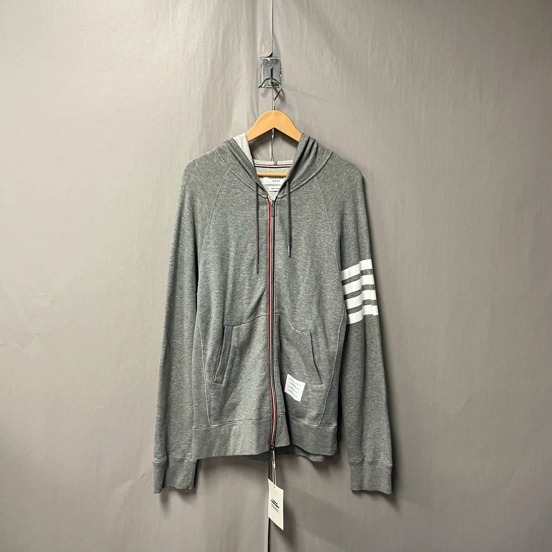99新 THOMBROWNE 四条纹拉链连帽外套 4码#8330
