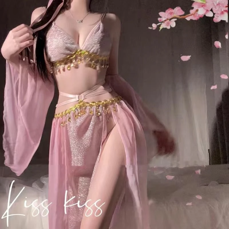 蜜链性感绑带复古肚兜蕾丝古风全套汉服超仙连衣裙套装女