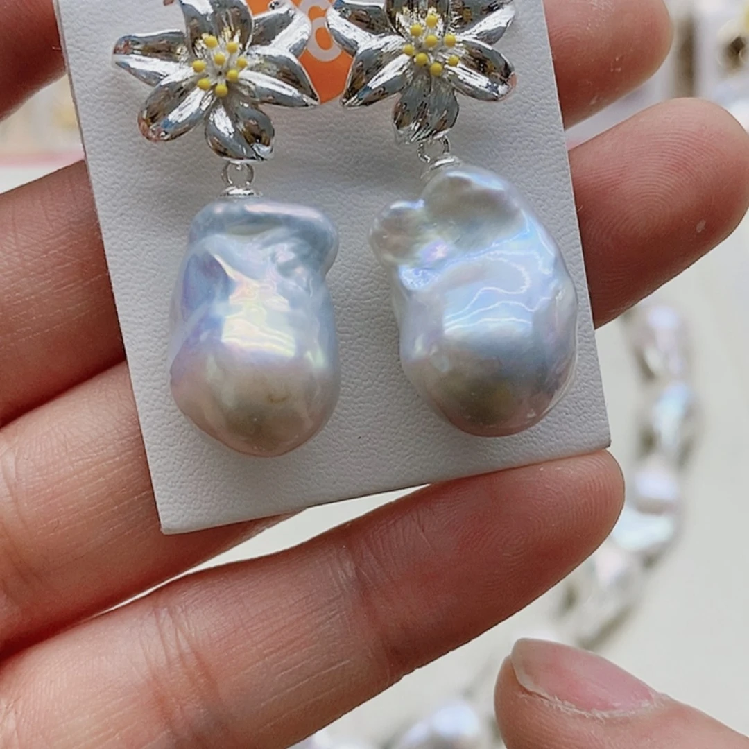 【闪购商品】淡水珍珠耳饰银S925镶嵌