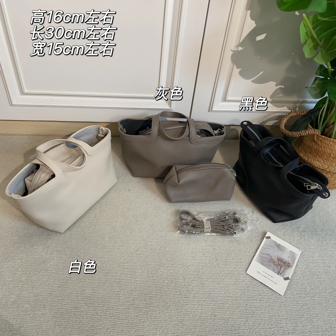 【Si&华严选】韩国小众荔枝纹质感复古单肩斜挎托特包TF10223