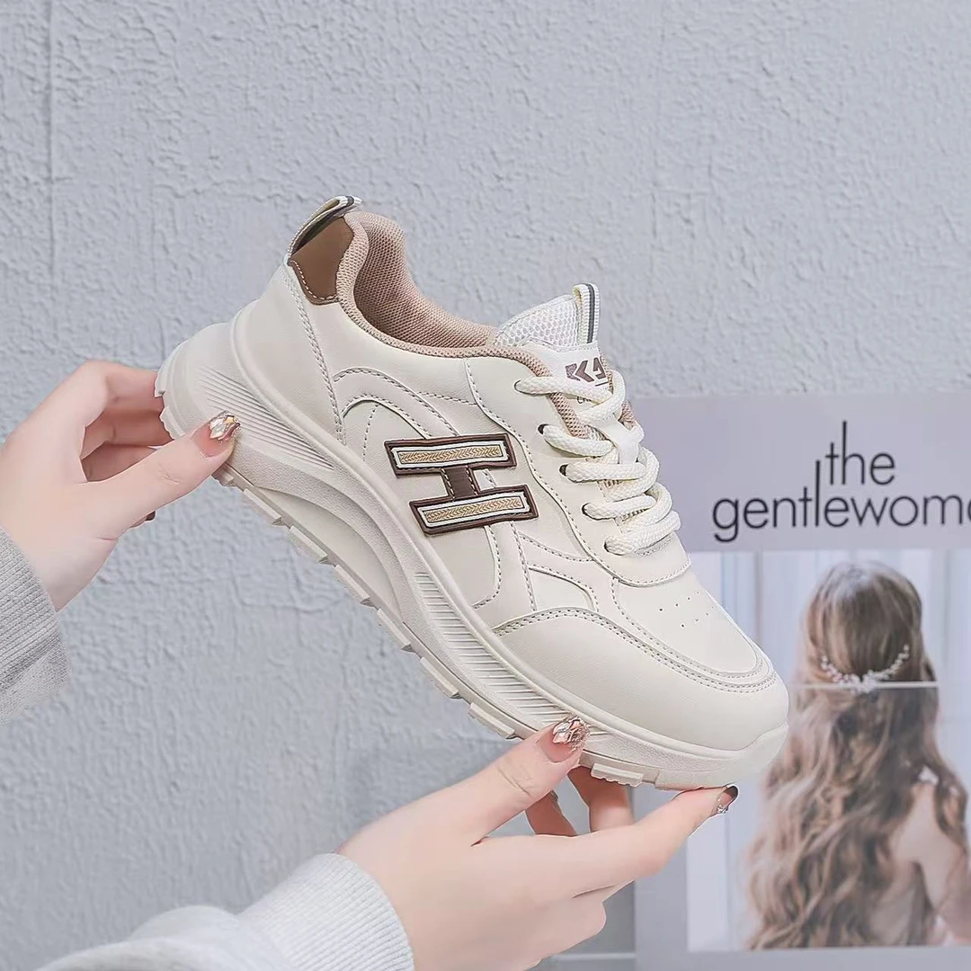 戈美其2025年商场真皮同款时尚百搭厚底女鞋系带阿甘鞋15201599