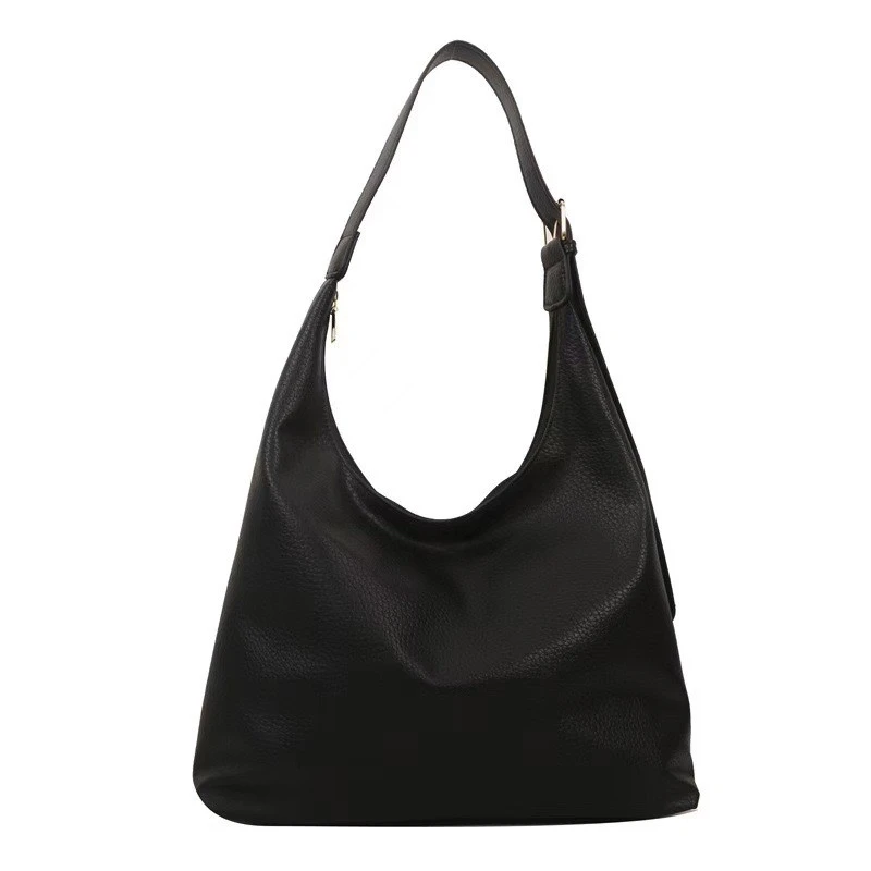 轻奢风拉链做旧单肩包定型女包肩包斜跨包单肩黑色时尚休闲百搭