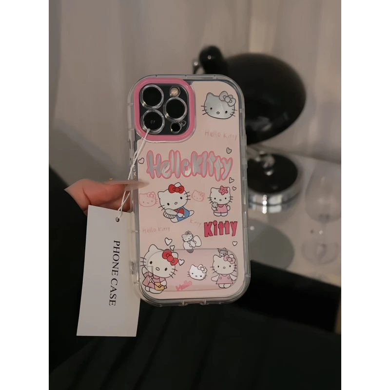 镂空kitty适用苹果16promax泡芙手机壳iPhone15羽纱华为p小米oppo