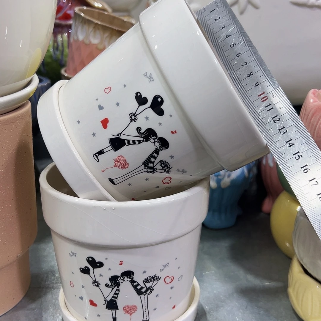外贸尾单陶瓷花盆凑10米包邮