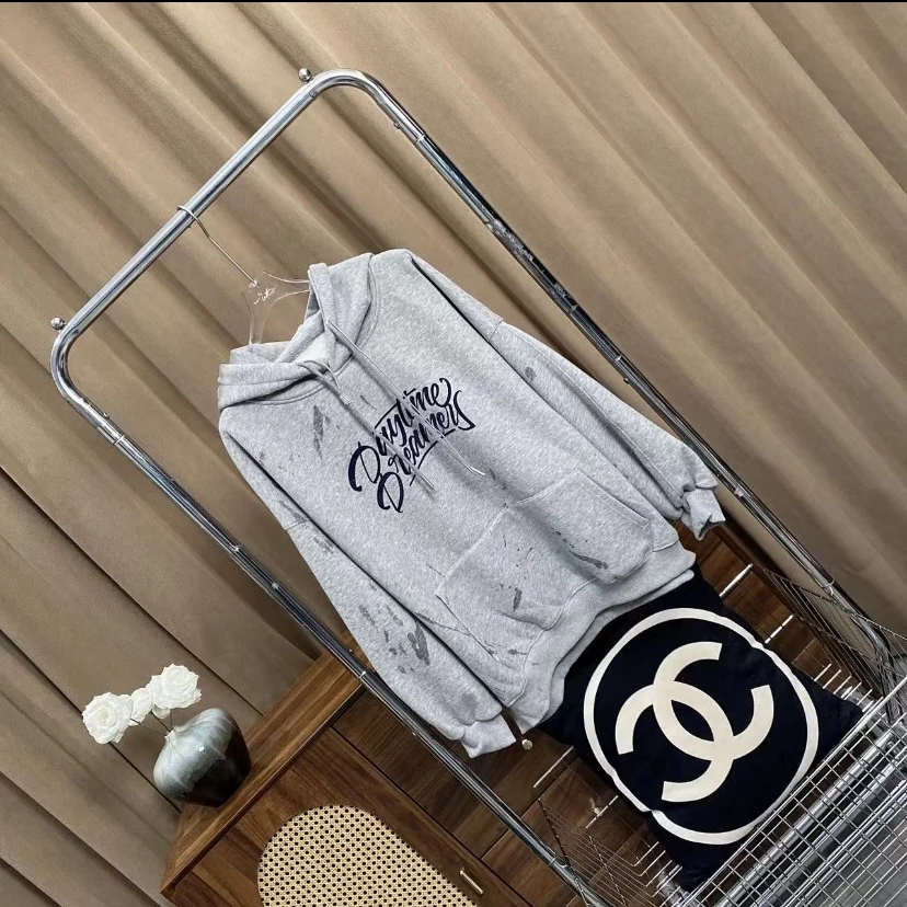 字母印花连帽卫衣女2025新款宽松显瘦百搭长袖外套上衣