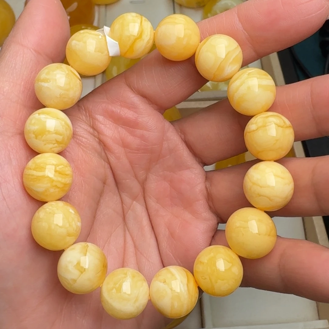 蜜蜡未镶嵌手链无优化无烤色无补胶无覆膜无辐照无煮蜜