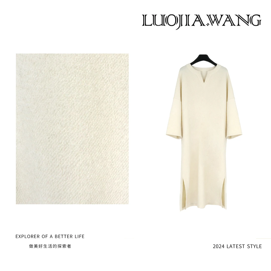 LUOJIAWANG【简艺】极简质感舒适长袖宽松套头连衣裙