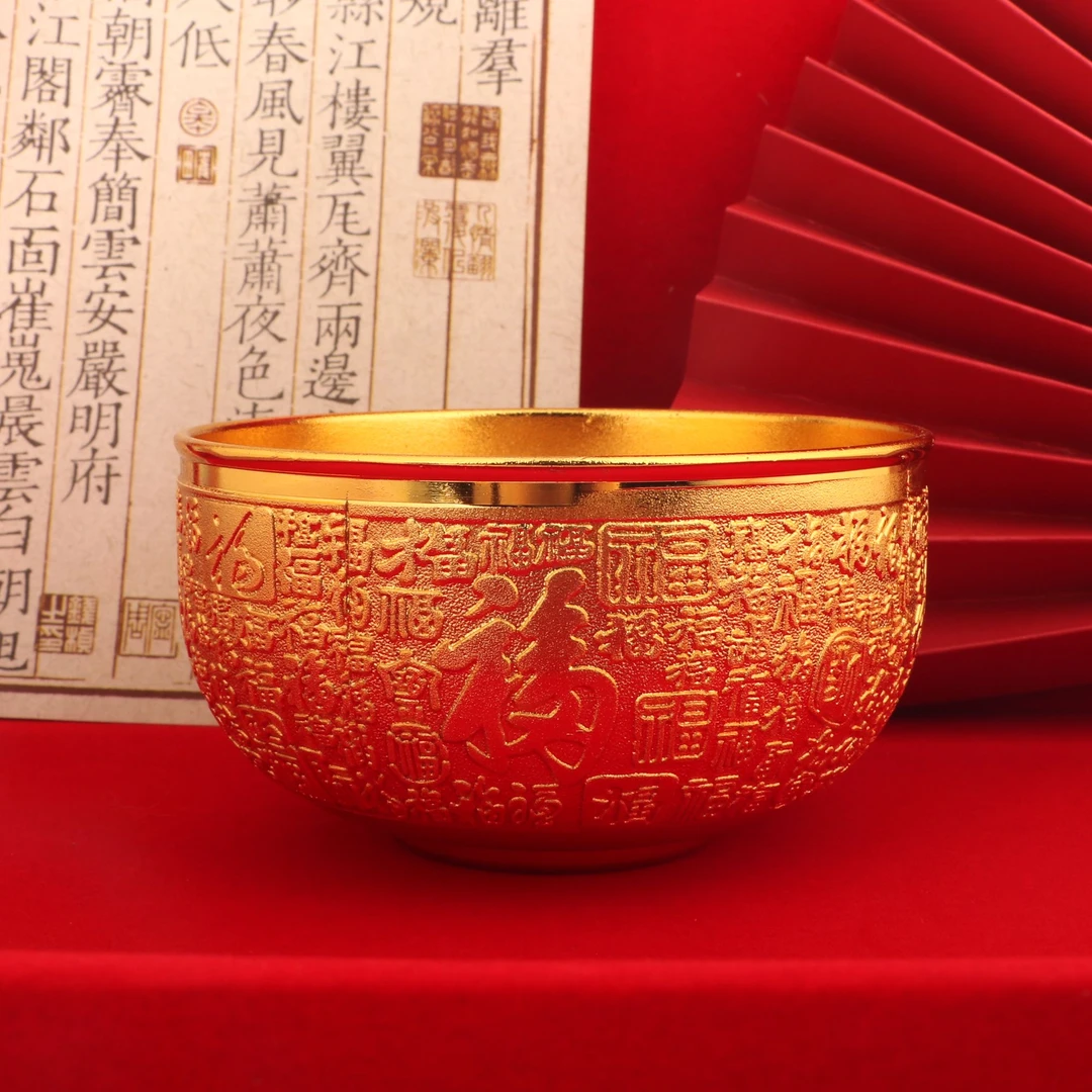 【思思专属】CSBJ002时尚桌面摆件合金百福碗一对