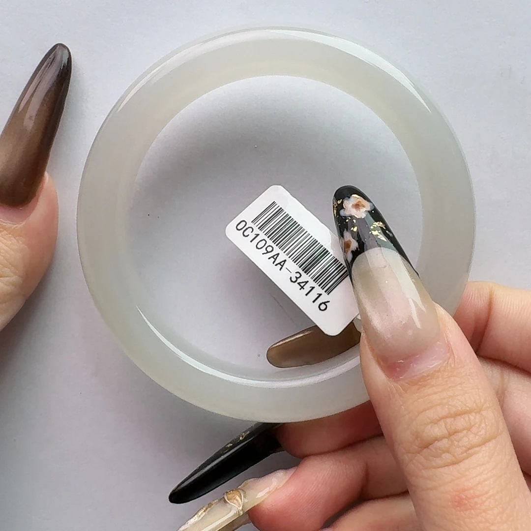 和田玉未镶嵌手镯高冰烟灰