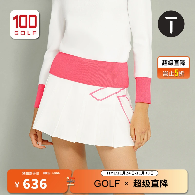 T/欧巡赛高尔夫女装短裙女士秋冬高腰百搭运动百褶裙EF222DZ198