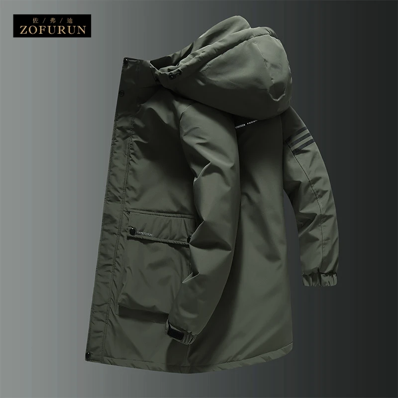 ZofuRun棉服男中长款时尚休闲加绒冬季运动防风加厚保暖风衣外套