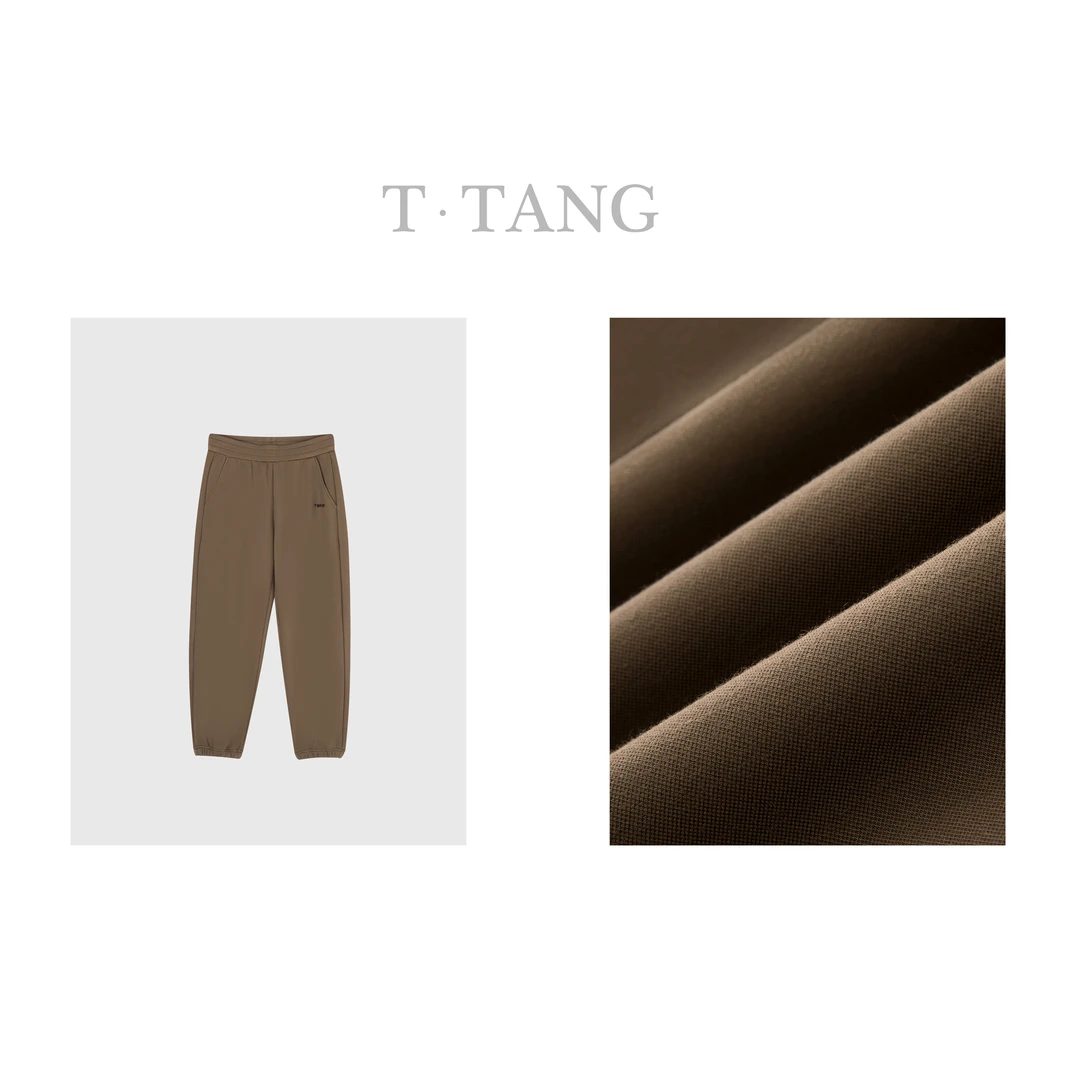 FL春季380g珠地夹丝空气层时尚宽松松紧腰束脚休闲卫裤【6179】