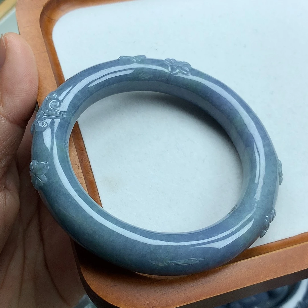 翡翠未镶嵌手镯天然翡翠57.5