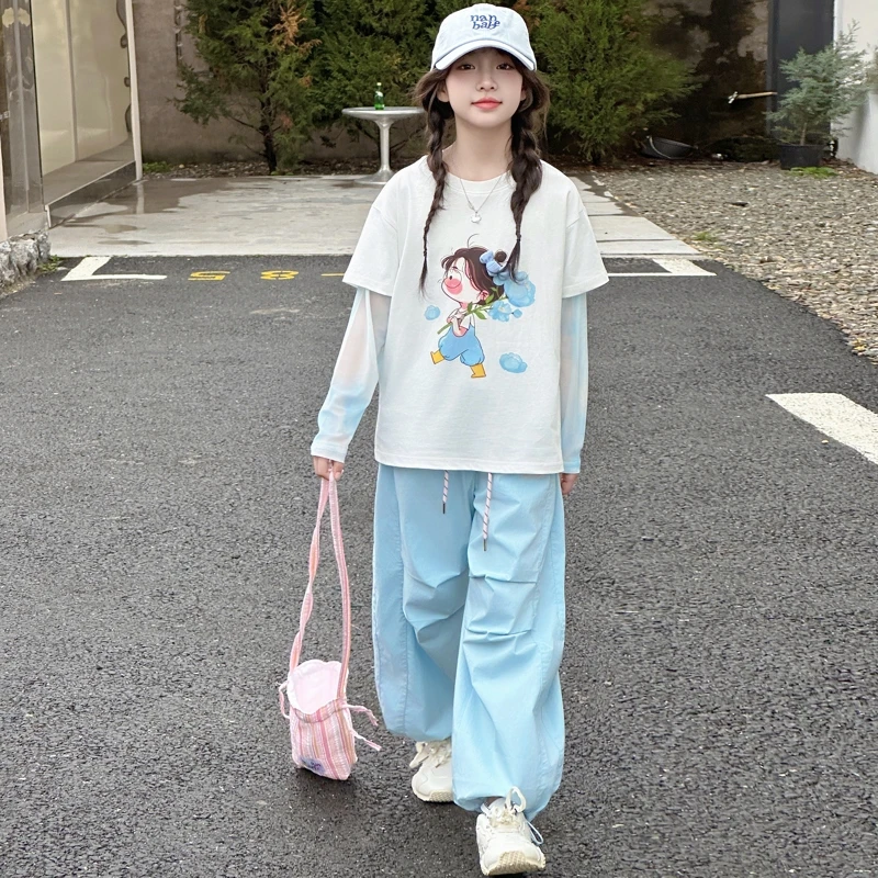 女童女孩大童短袖套装童装潮款夏季新款夏装洋气衣服两件套女装