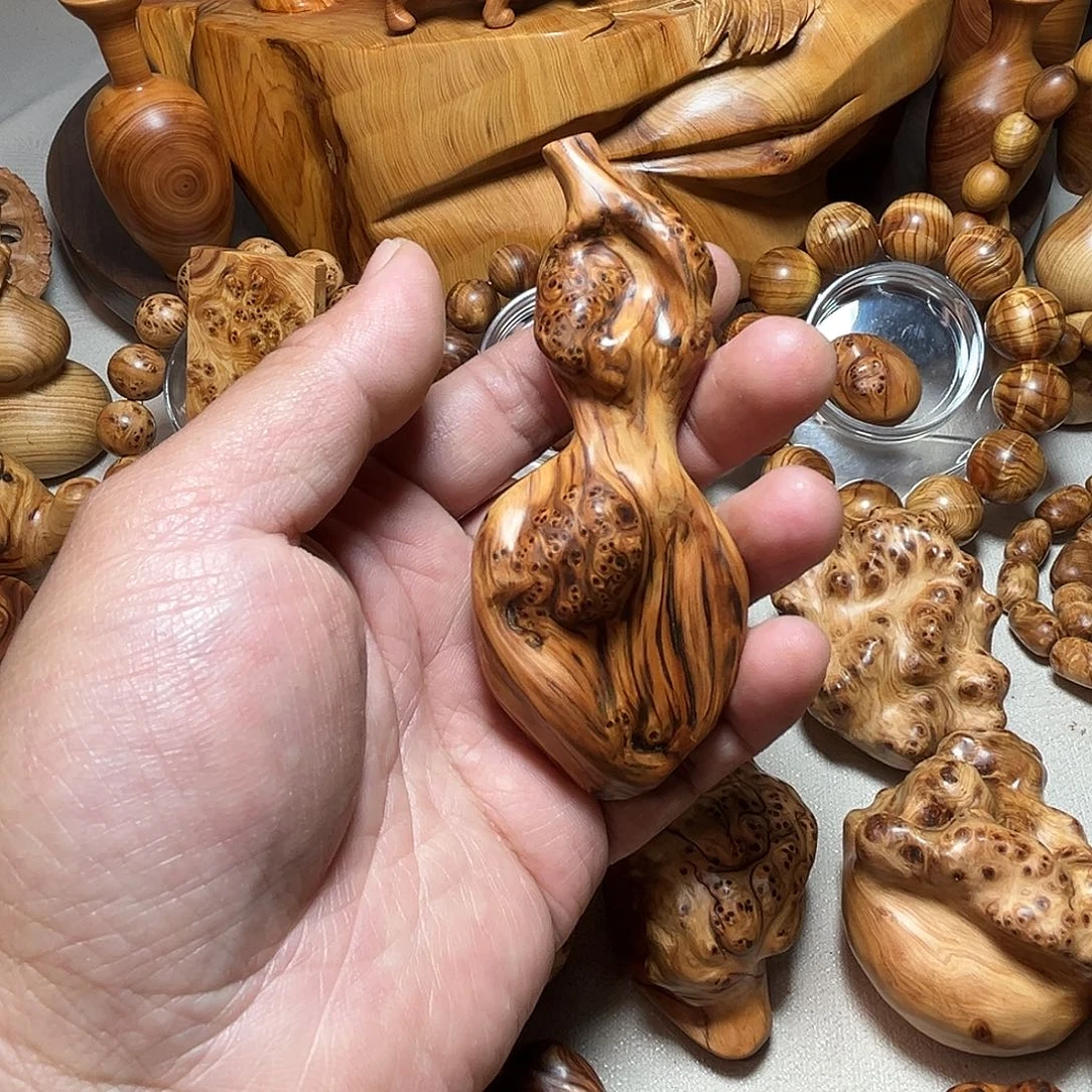 木质类太行崖柏手把件葫芦