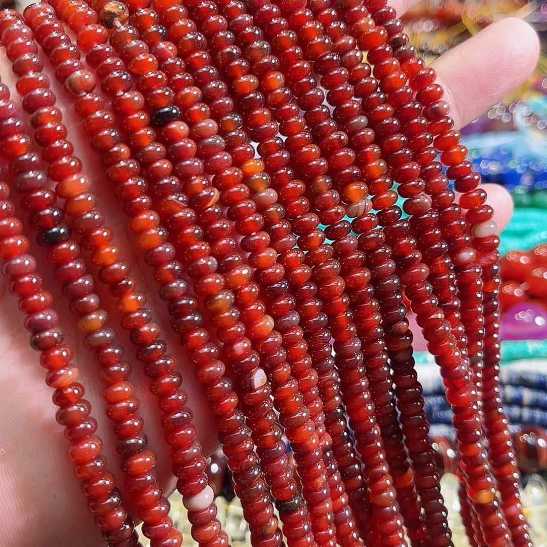 玛瑙/玉髓合金珠宝半成品梦幻玛瑙算盘一条6mm