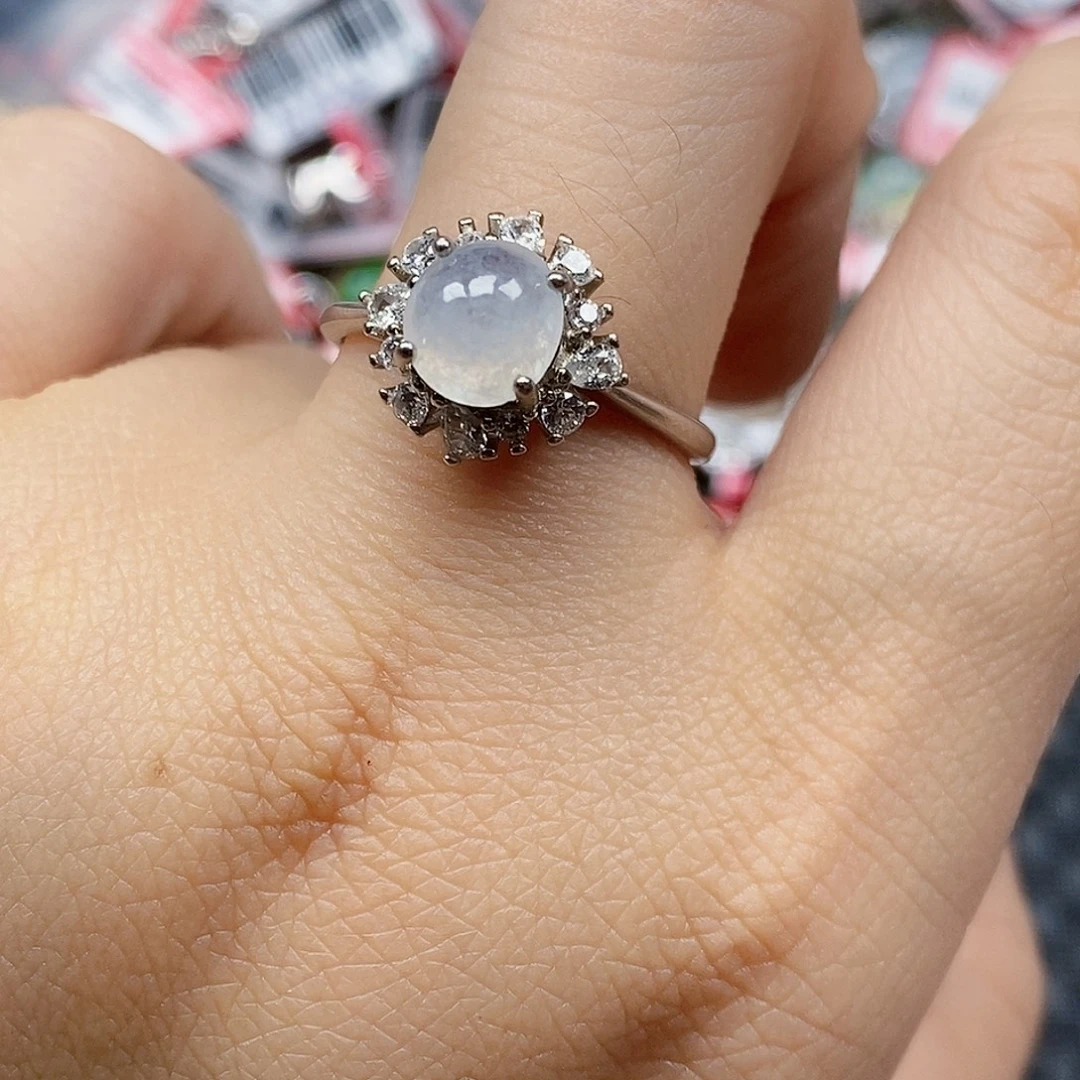 翡翠银S925镶嵌戒指