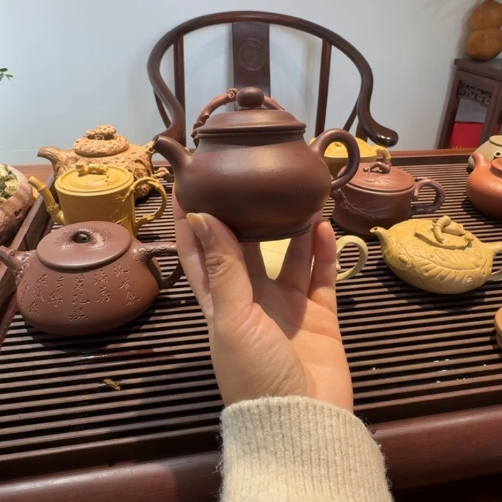 茶壶紫砂紫泥中潘
