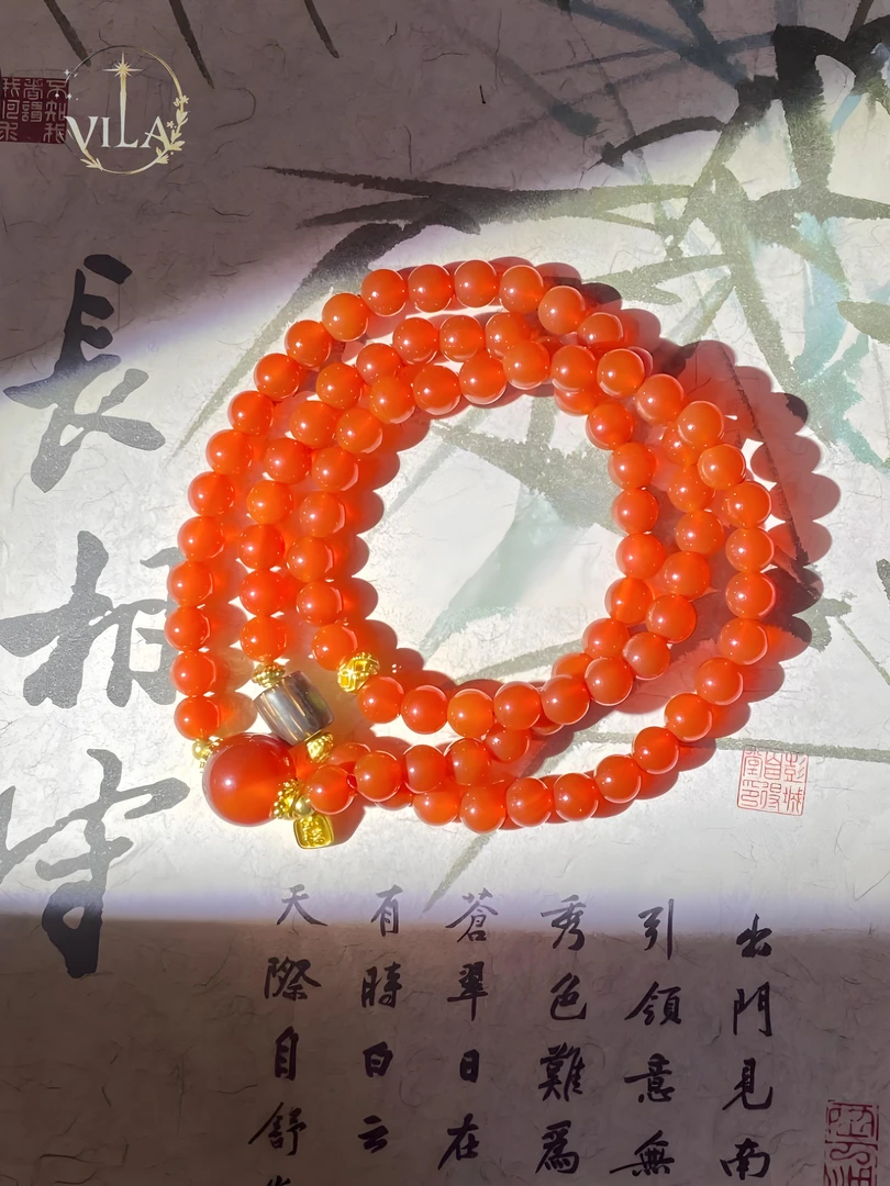 原创设计本命年3圈红玛瑙卡6m多样性发其一1352