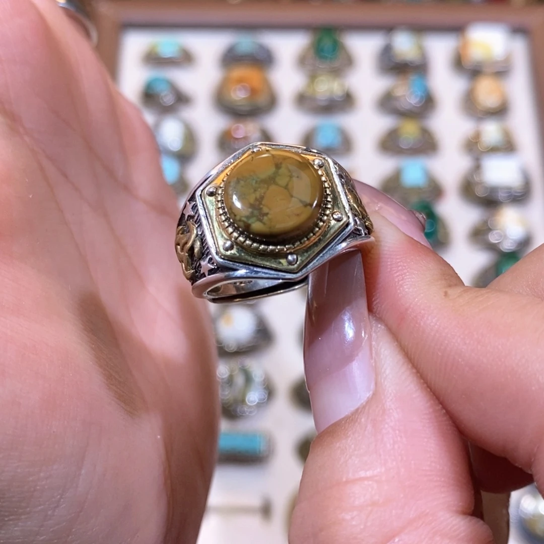 绿松石戒指银S925镶嵌L****看戒指