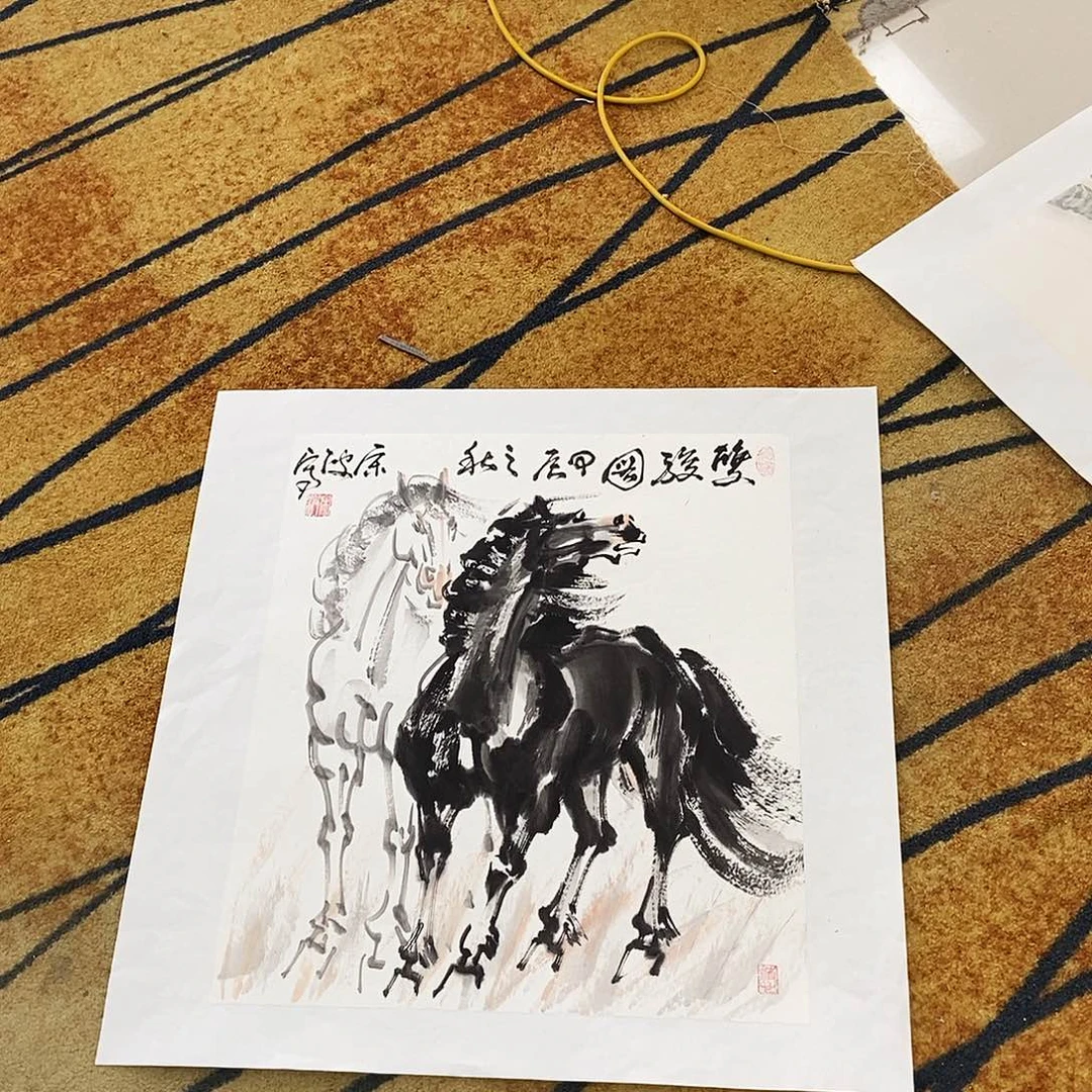 国画大*50/50宋波手绘画心