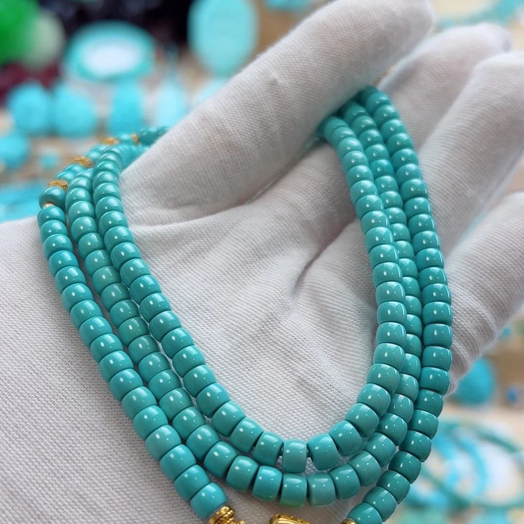 绿松石18K金镶嵌珠宝奇石4.7