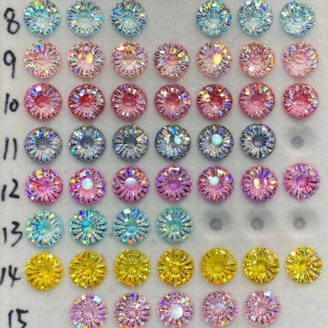 6m恶魔之眼渐变糖心撞色系列裸锆石（19包邮）图片仅供参考