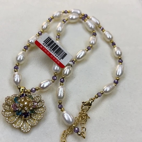 银S925镶嵌淡水珍珠耳饰