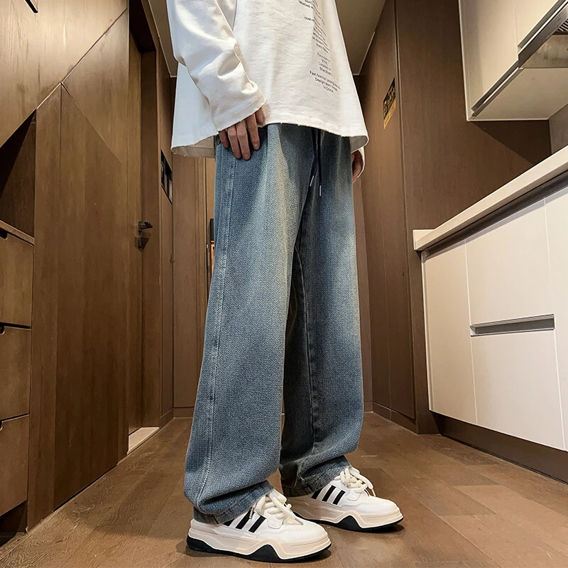 牛仔裤男直筒宽松弹力休闲裤子男士加肥加大码胖子春季新款