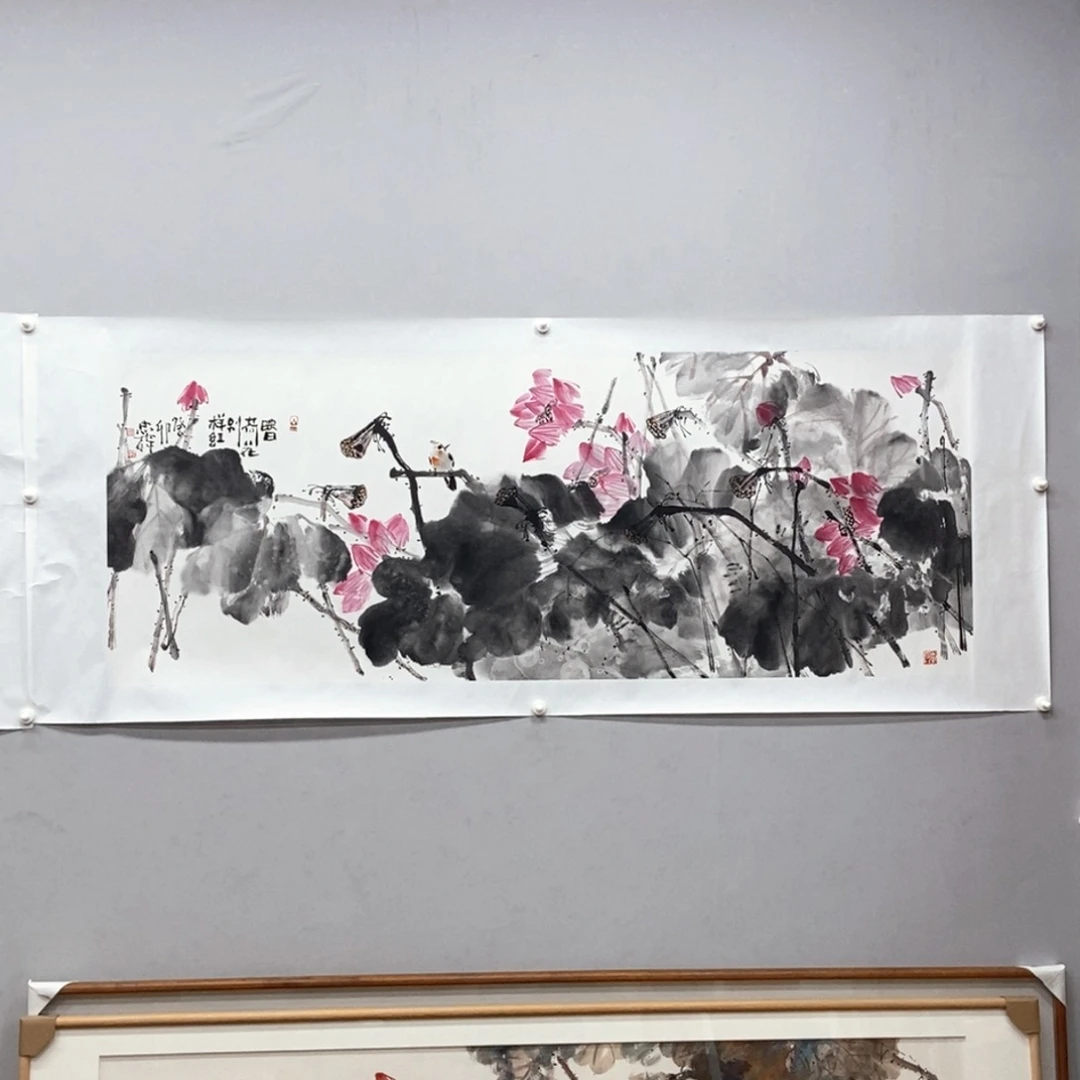 国画廖忠柳小六尺真人真品