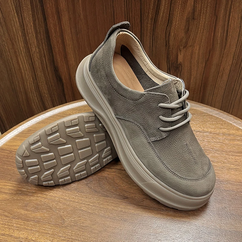 复古休闲皮鞋英伦风软底工装鞋低帮轻便鞋子皮鞋潮流夏季透气男鞋