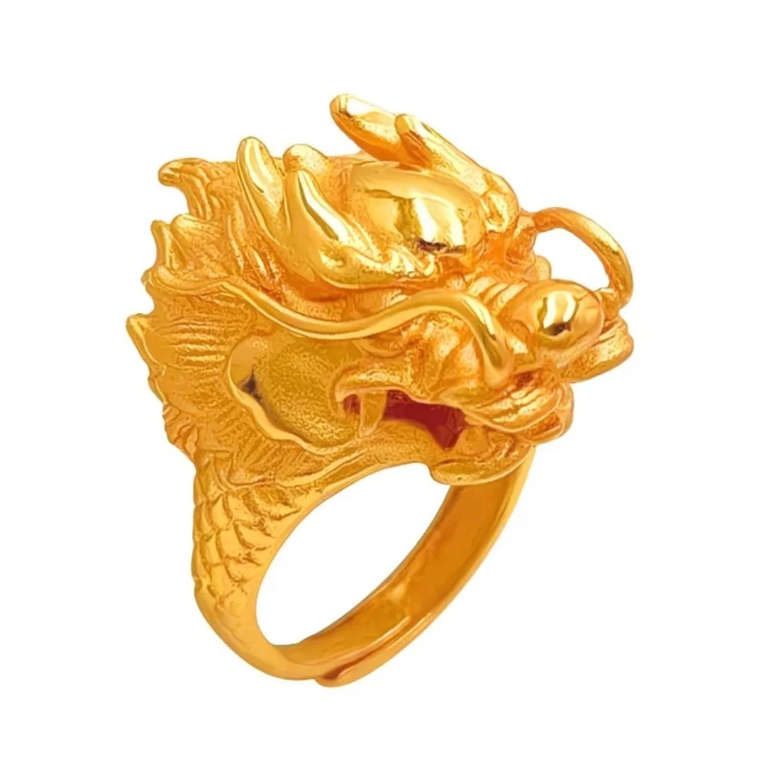 合金戒指 合金戒指  火烧款  龙头戒指开口
