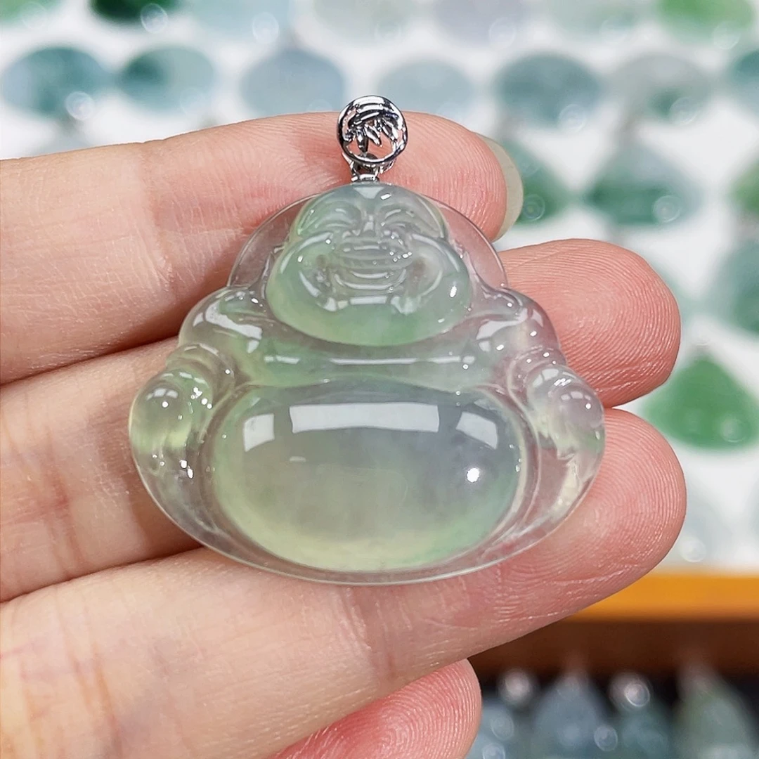 颈饰18K金镶嵌翡翠吊坠